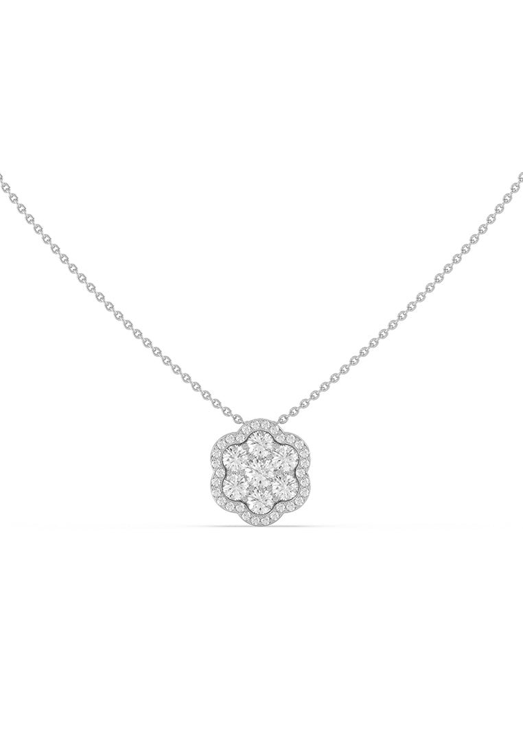Celestial Bloom Lab Grown Diamond Pendant Necklace
