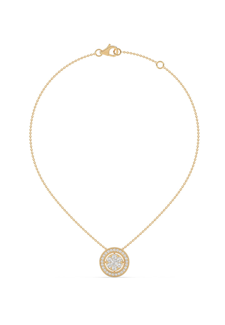 Classic Round Halo Lab Grown Diamond Pendant Necklace