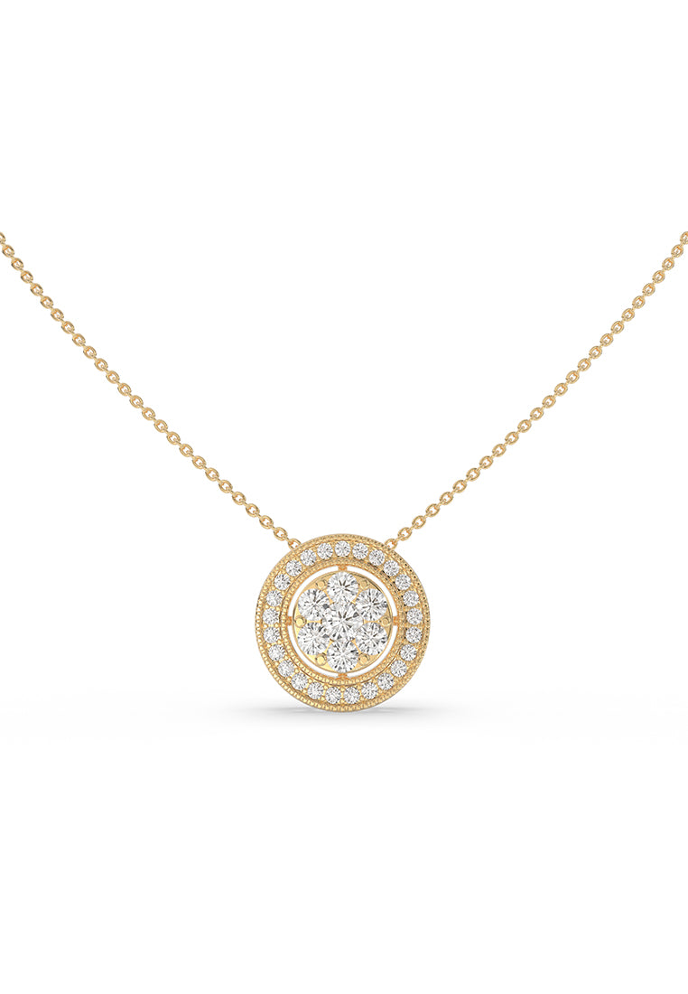 Classic Round Halo Lab Grown Diamond Pendant Necklace