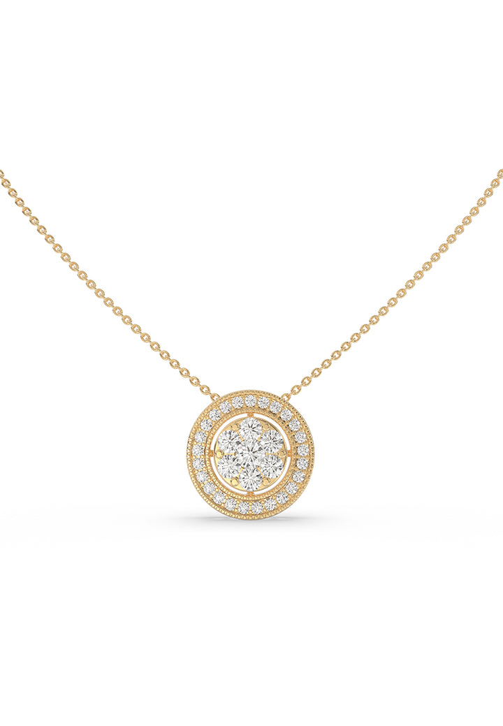 Classic Round Halo Lab Grown Diamond Pendant Necklace