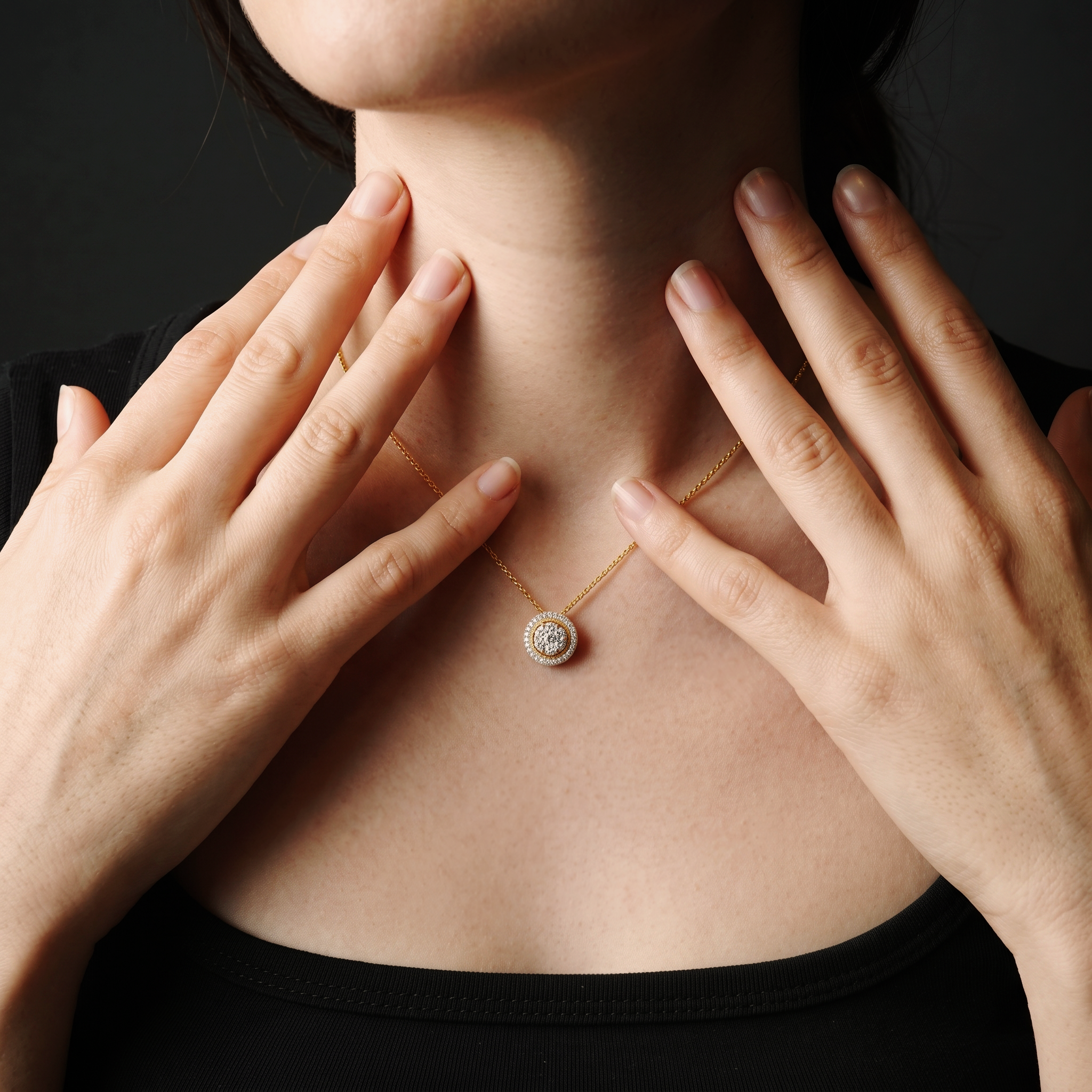 Classic Round Halo Lab Grown Diamond Pendant Necklace