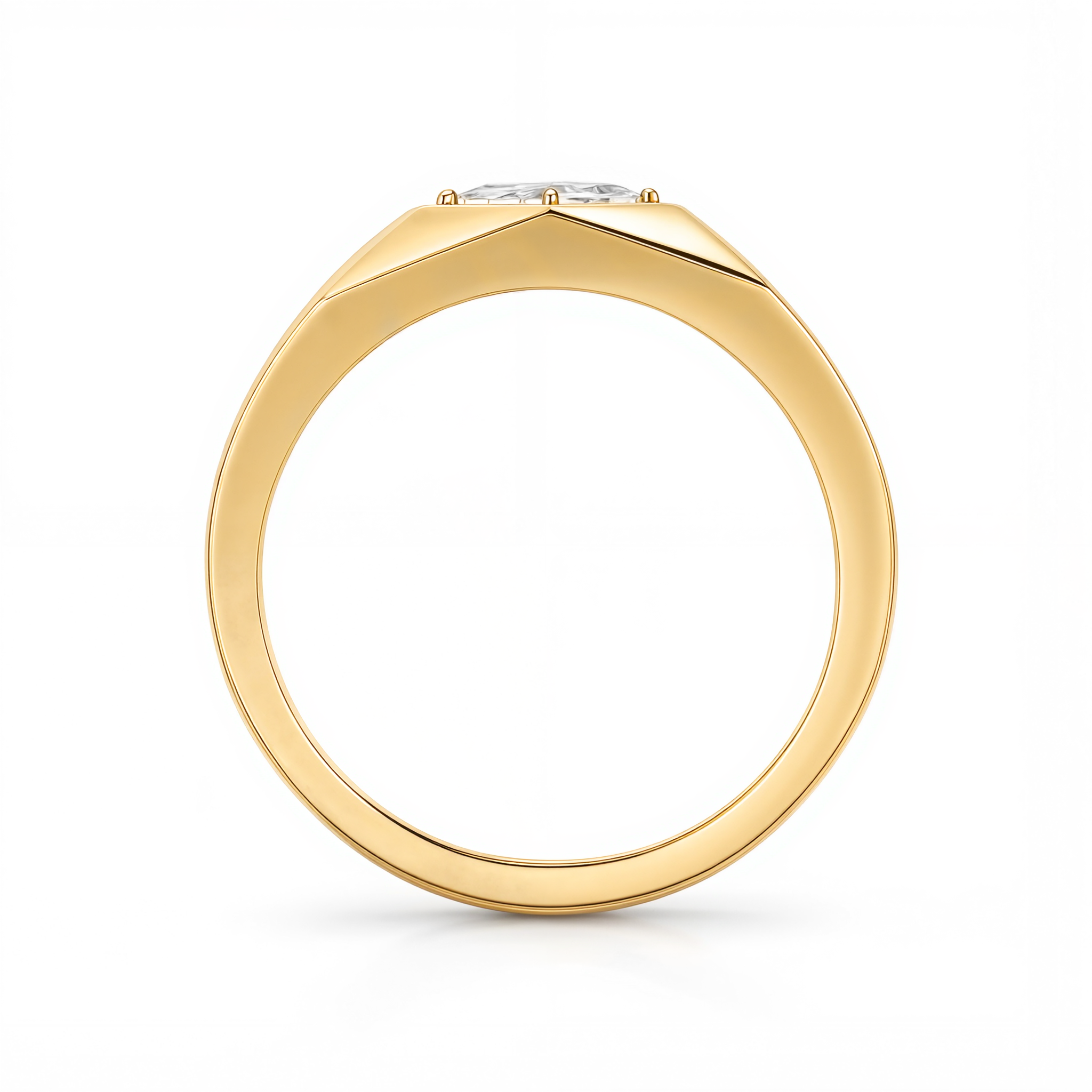 LOZENGES DIAMOND COUPLE RING Y/G