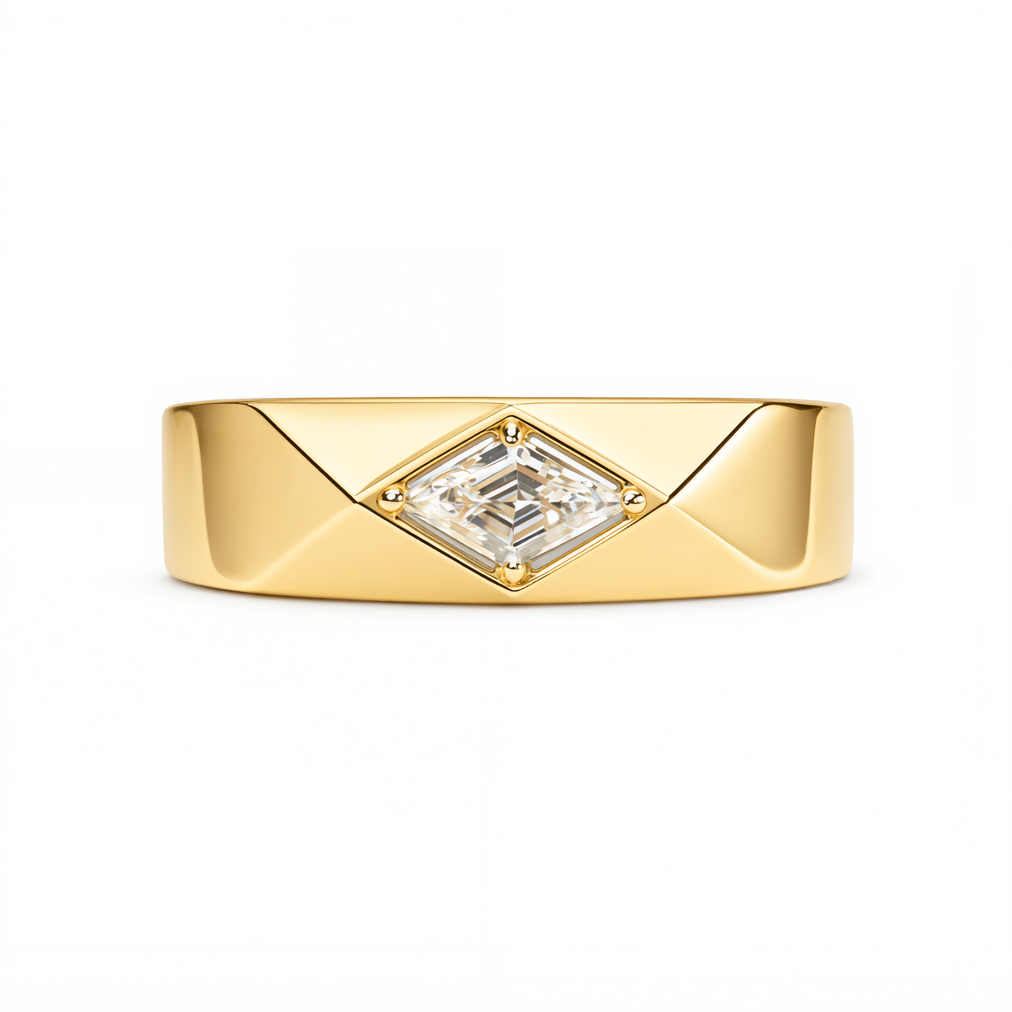 LOZENGES DIAMOND COUPLE RING Y/G