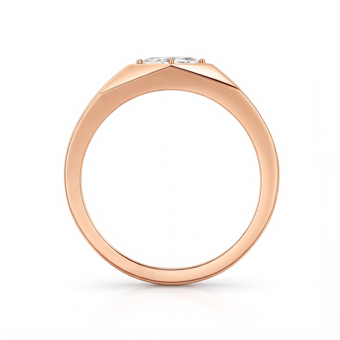 LOZENGES DIAMOND COUPLE RING BAND R/G