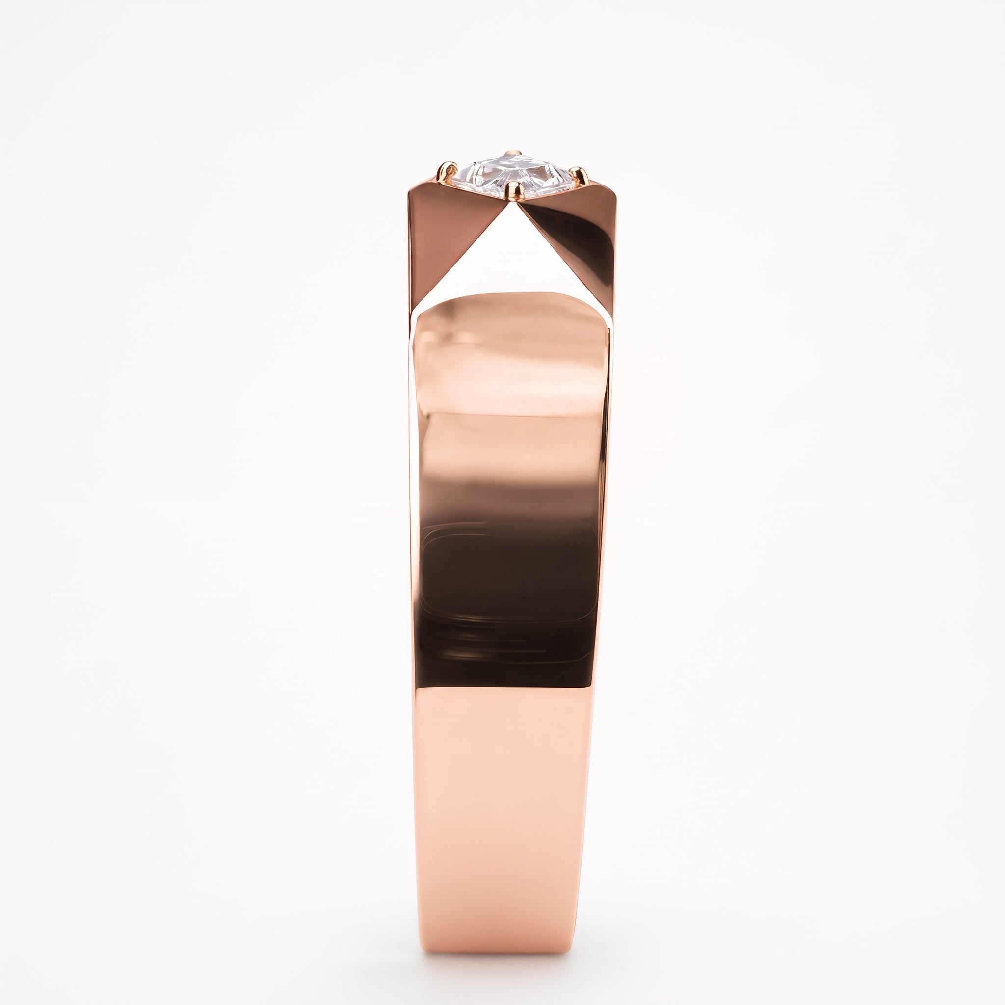 LOZENGES DIAMOND COUPLE RING BAND R/G