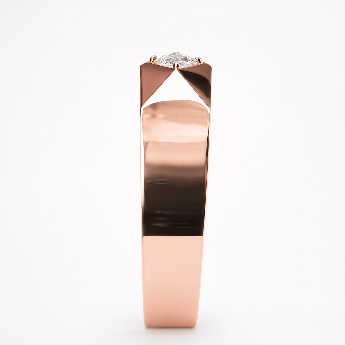 LOZENGES DIAMOND COUPLE RING BAND R/G