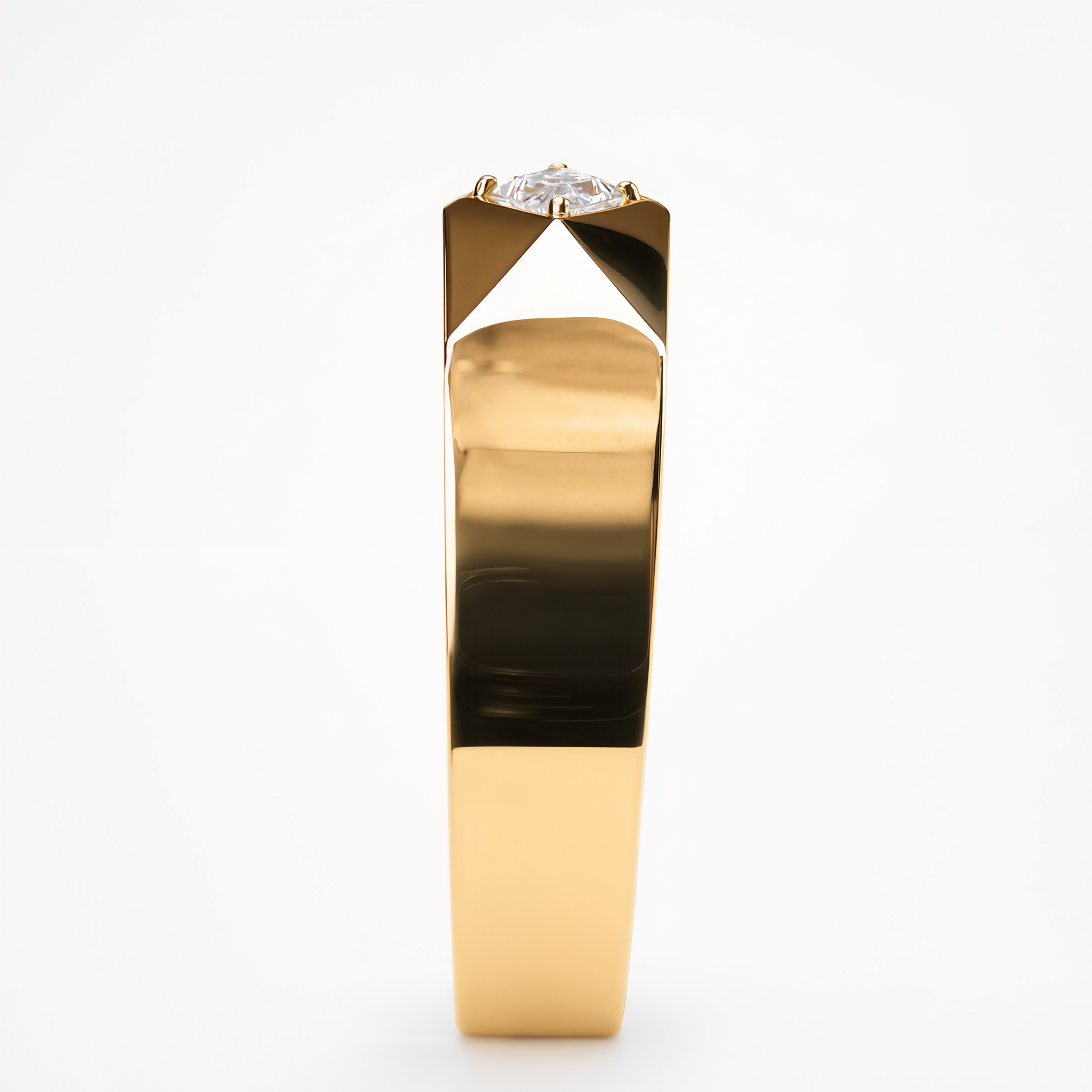 LOZENGES DIAMOND COUPLE RING BAND Y/G