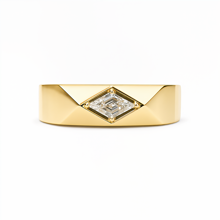 LOZENGES DIAMOND COUPLE RING BAND Y/G