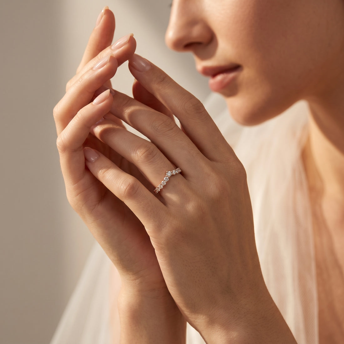 AURELINE HALF ETERNITY DIAMOND COUPLE RING