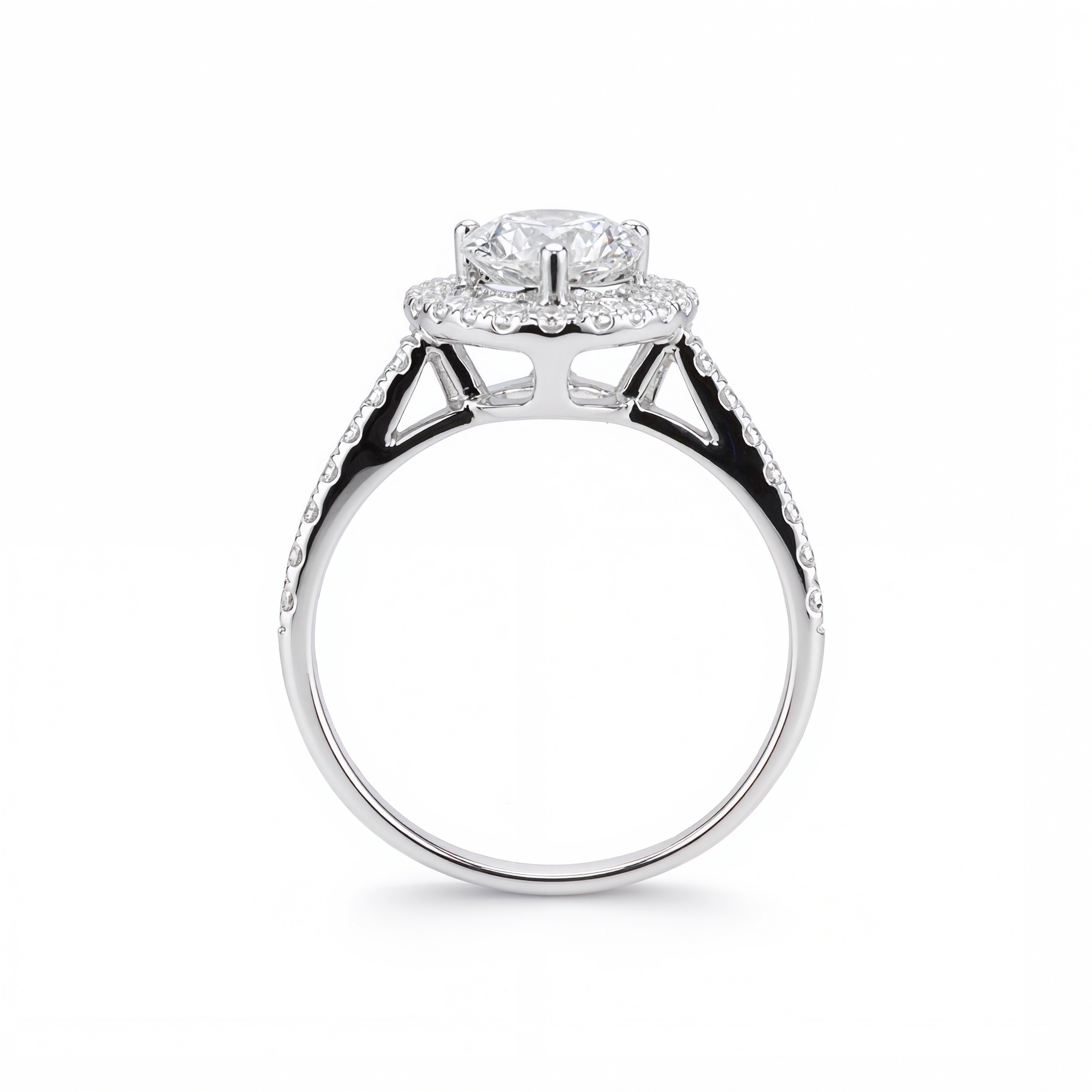 ROUND DIAMOND HALO RING ( 1.03 CT)