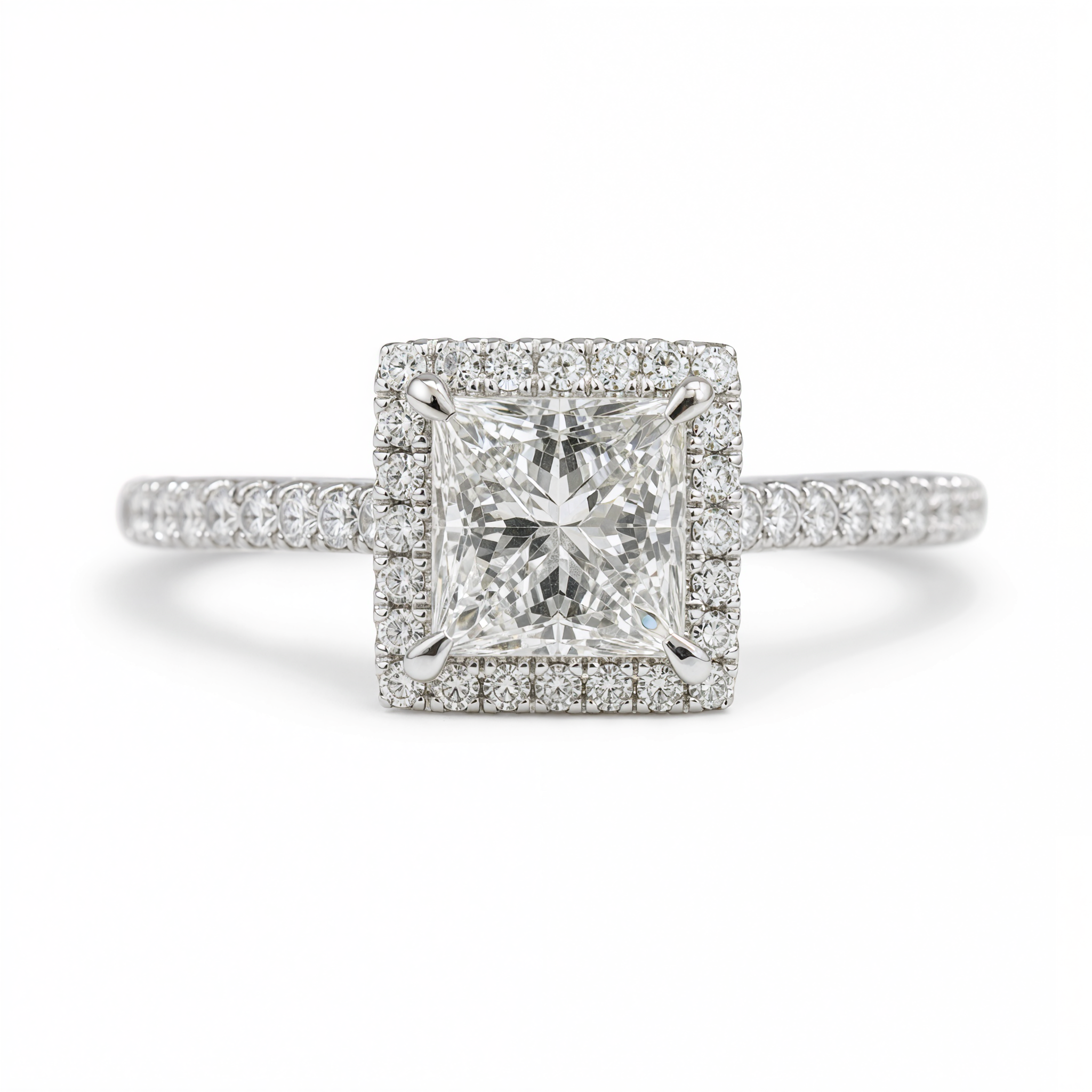 PRINCESS DIAMOND HALO RING ( 1.01 CT)