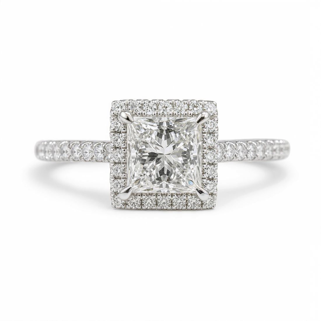 PRINCESS DIAMOND HALO RING ( 1.01 CT)