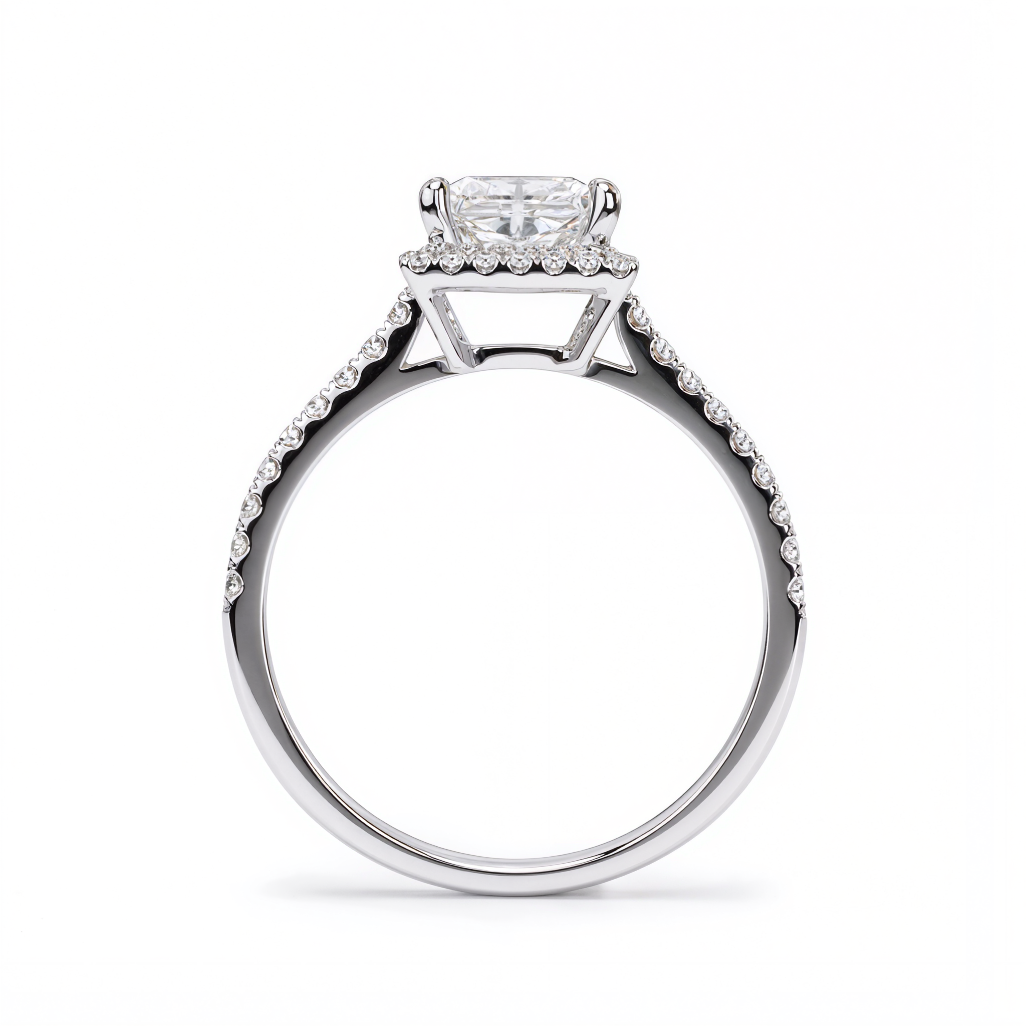 PRINCESS DIAMOND HALO RING ( 1.01 CT)