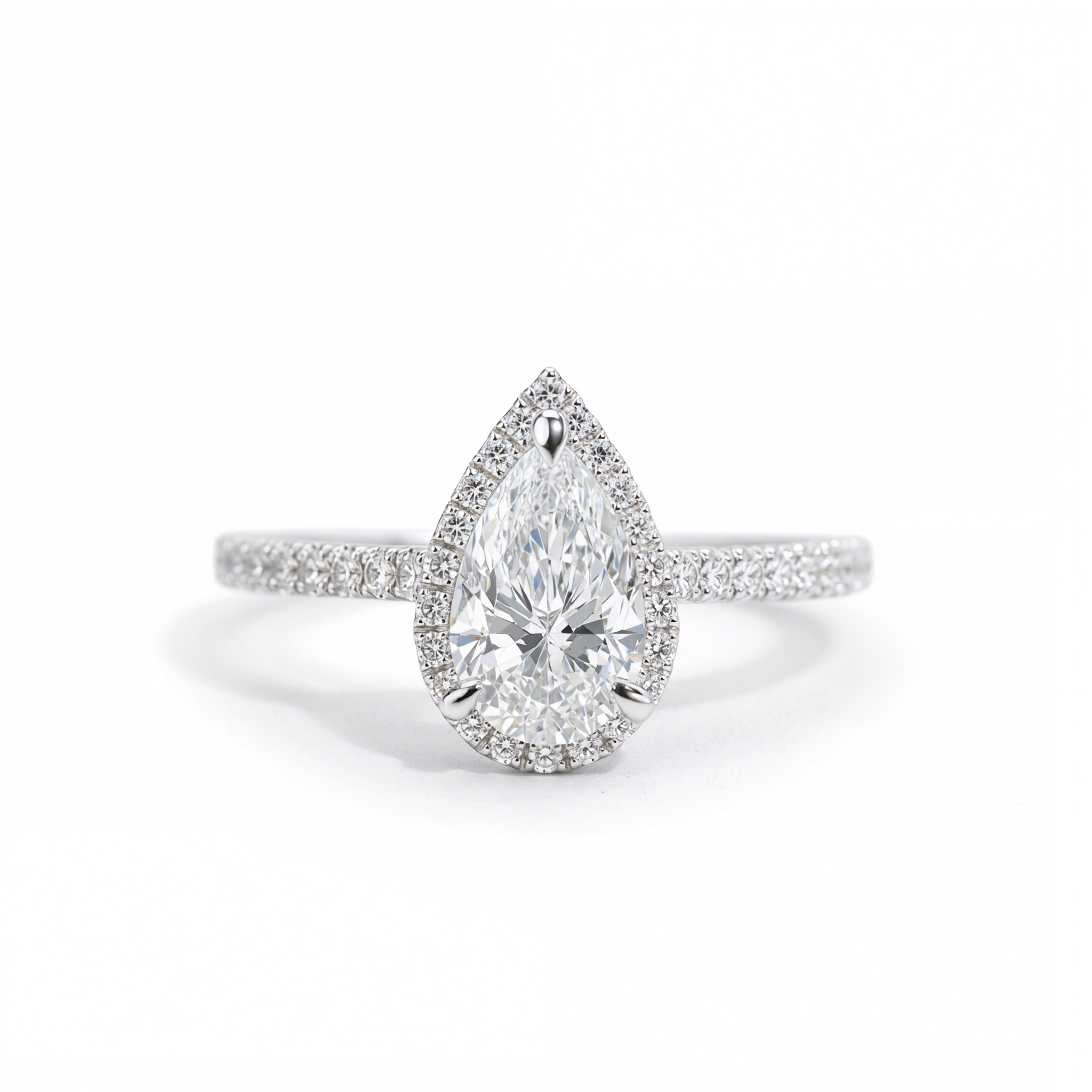 PEAR DIAMOND HALO RING ( 1 CT)