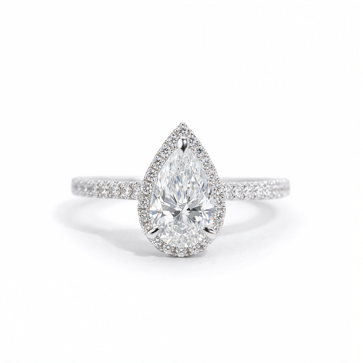 PEAR DIAMOND HALO RING ( 1 CT)