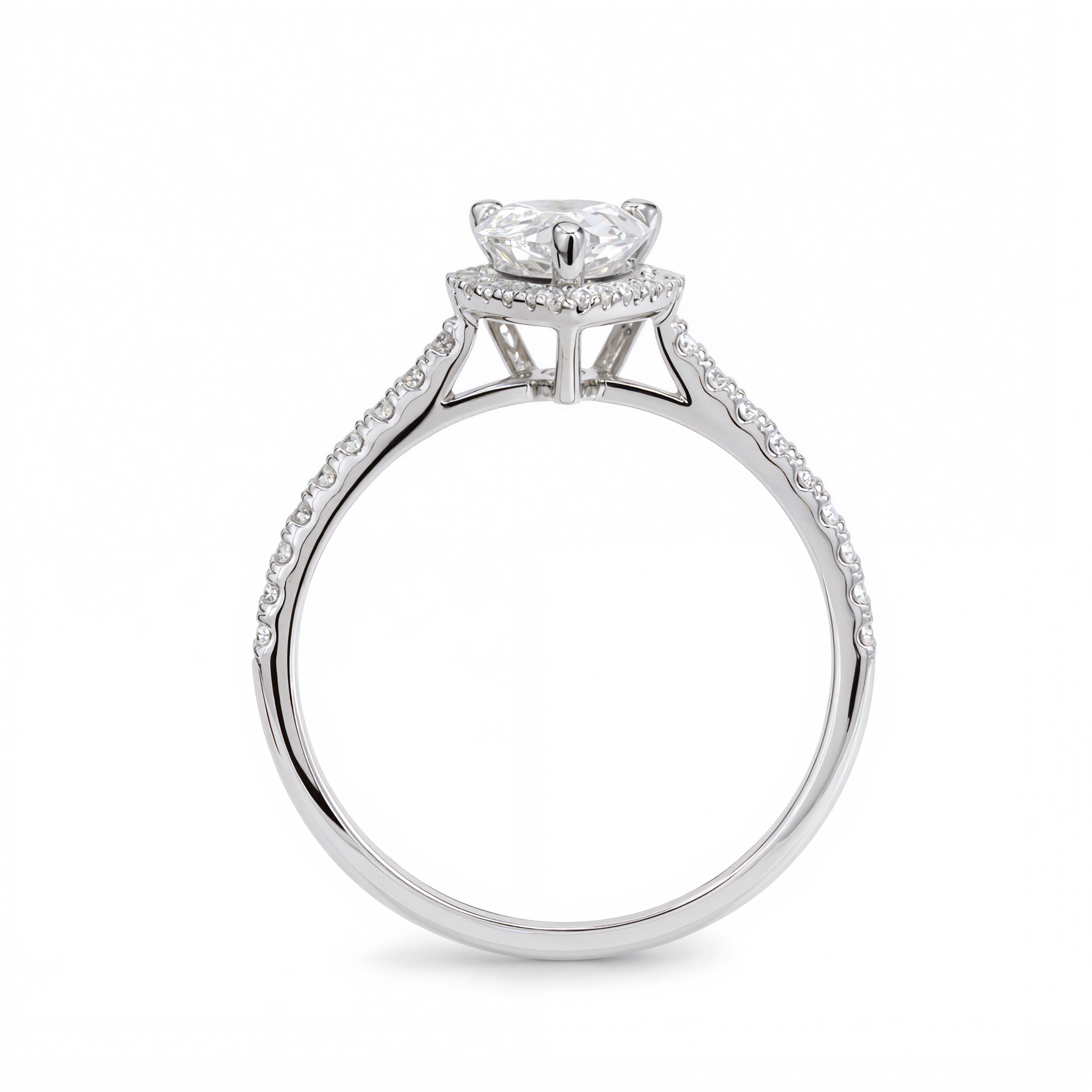 PEAR DIAMOND HALO RING ( 1 CT)