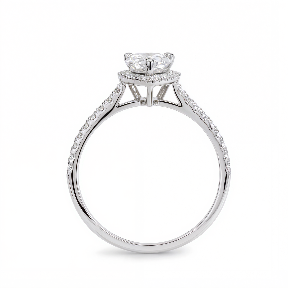 PEAR DIAMOND HALO RING ( 1 CT)