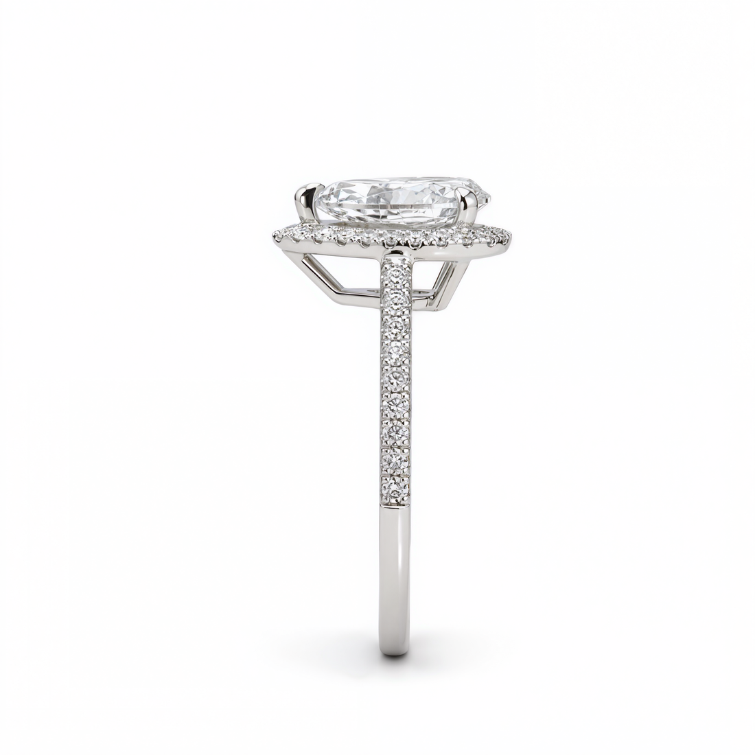 PEAR DIAMOND HALO RING ( 1 CT)