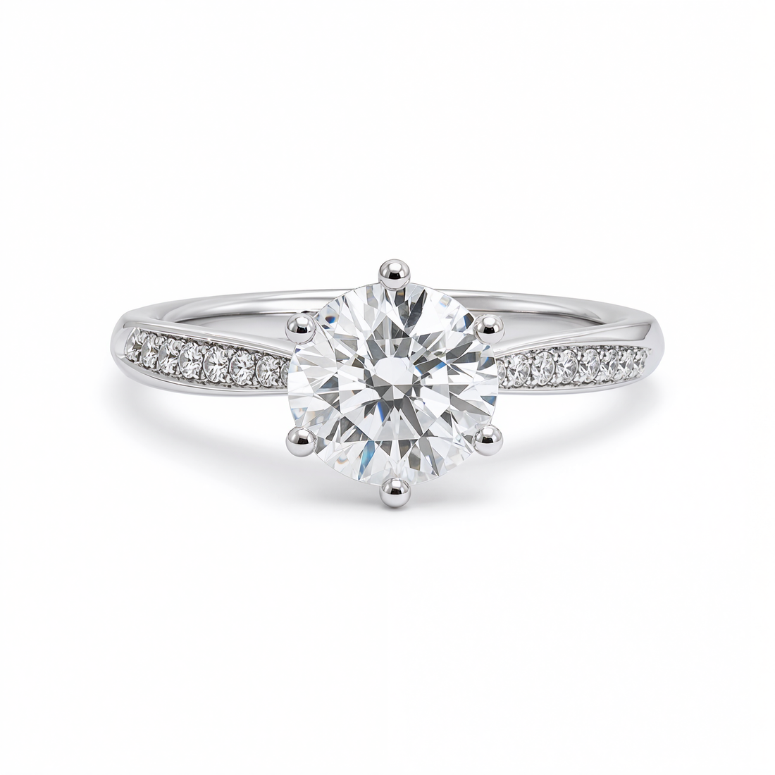 ROUND DIAMOND WITH PAVE RING ( 1 CT)