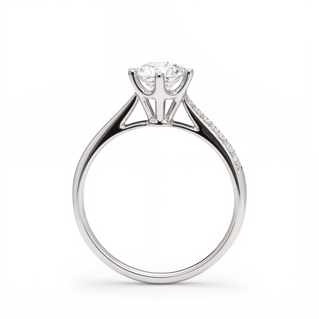 ROUND DIAMOND WITH PAVE RING ( 1 CT)