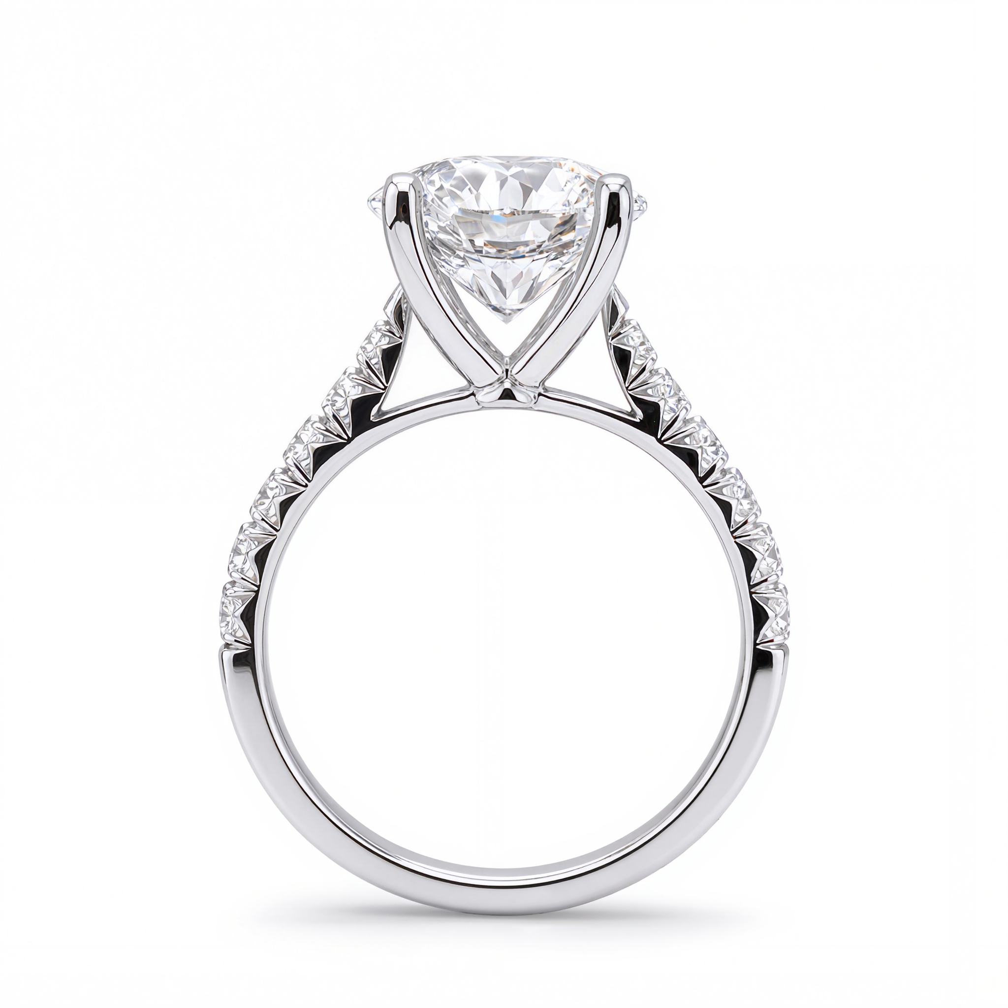 ROUND DIAMOND WITH PAVE RING ( 3.07 CT)