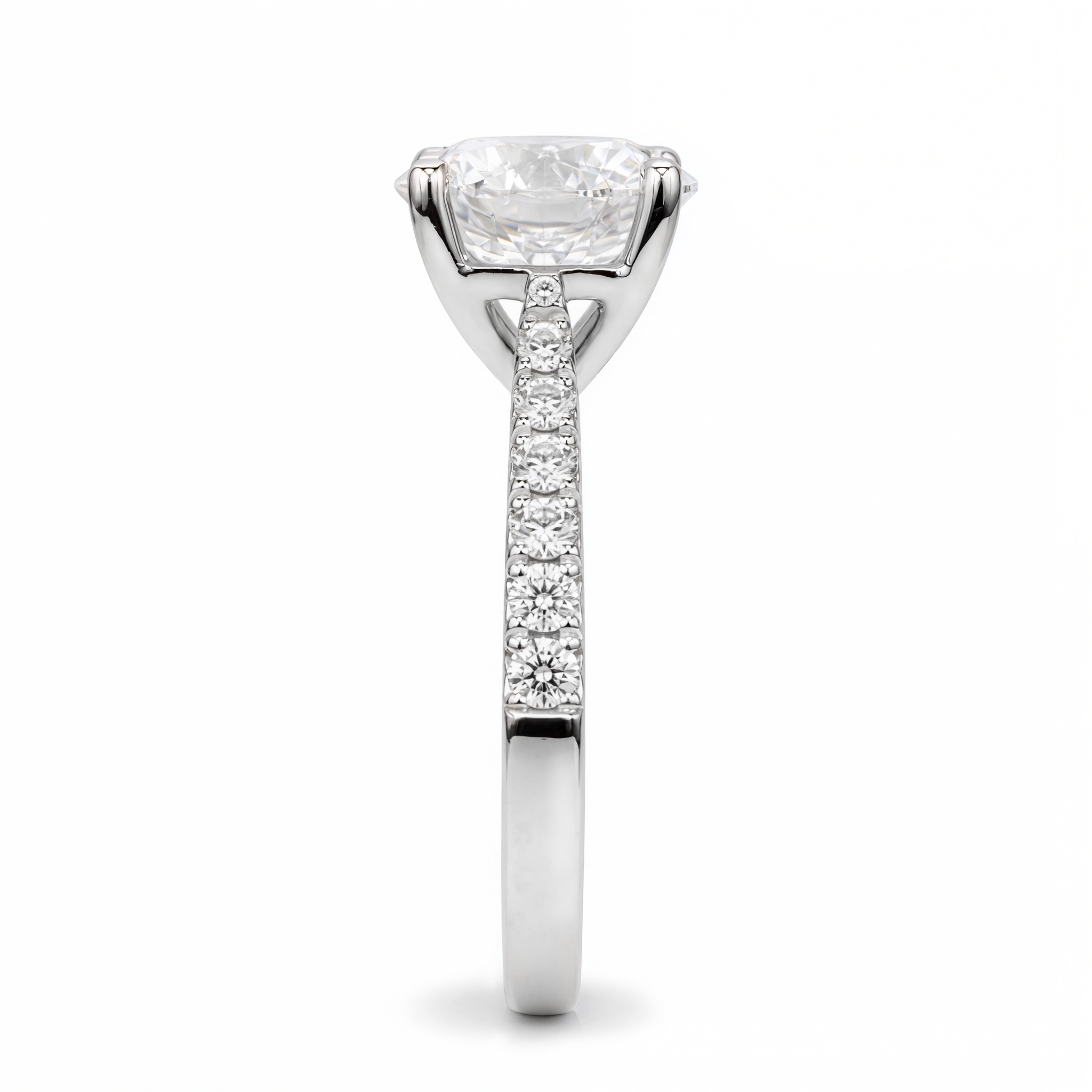 ROUND DIAMOND WITH PAVE RING ( 3.07 CT)