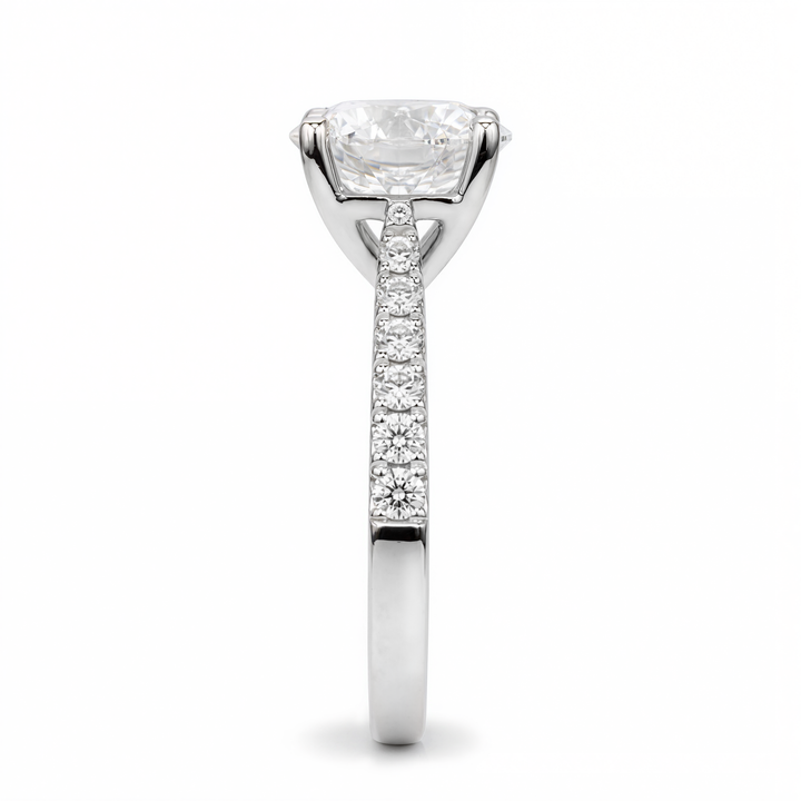 ROUND DIAMOND WITH PAVE RING ( 3.07 CT)