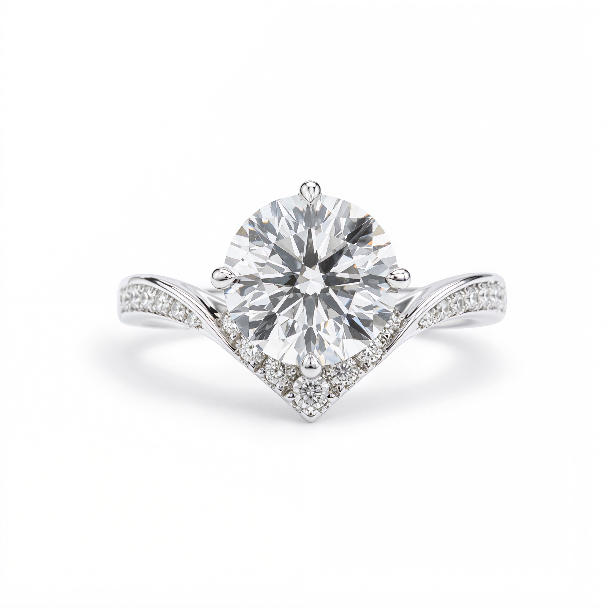 ROUND DIAMOND WITH PAVE RING ( 2.56 CT)