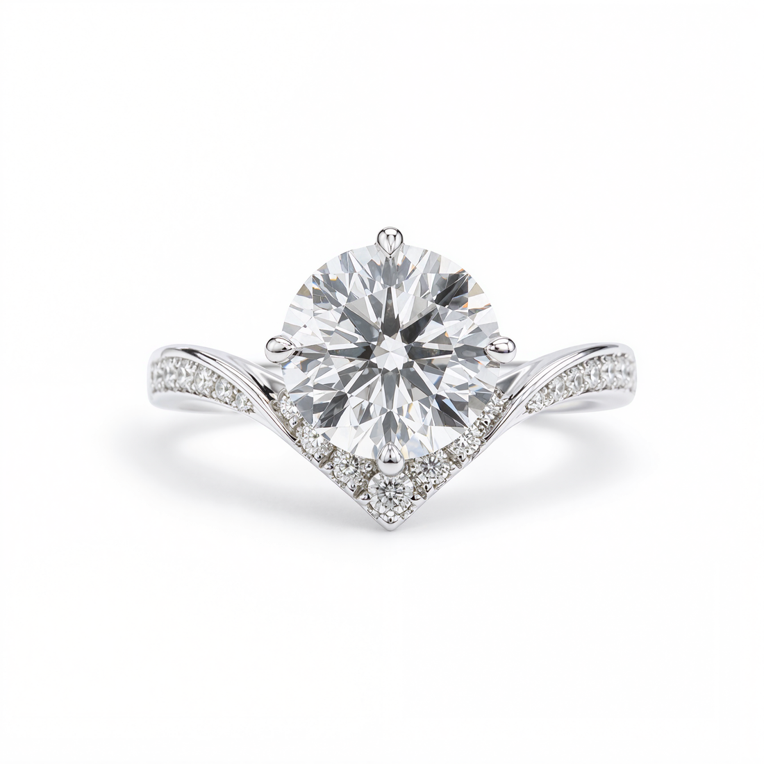 ROUND DIAMOND WITH PAVE RING ( 2.56 CT)