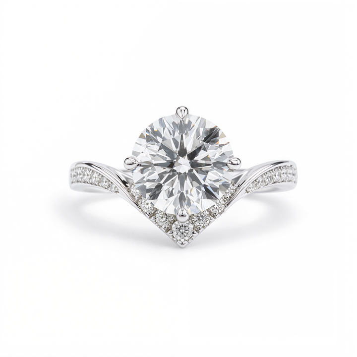 ROUND DIAMOND WITH PAVE RING ( 2.56 CT)
