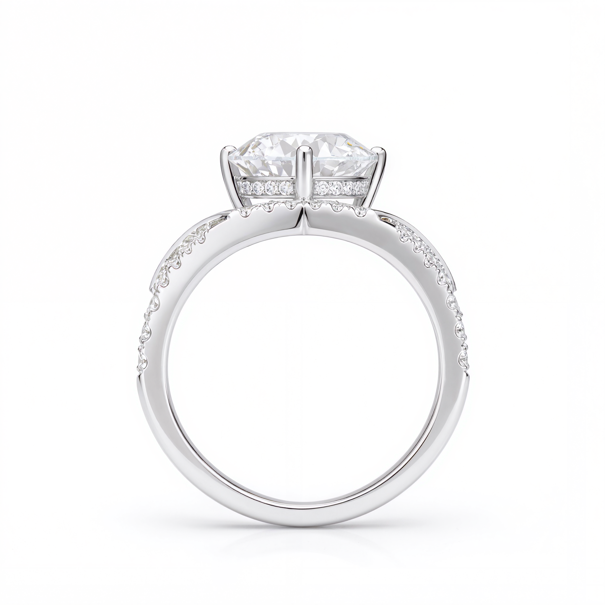 ROUND DIAMOND WITH PAVE RING ( 2.56 CT)