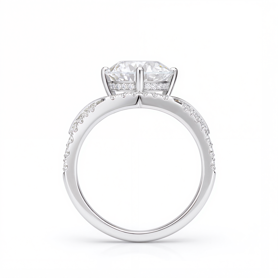 ROUND DIAMOND WITH PAVE RING ( 2.56 CT)
