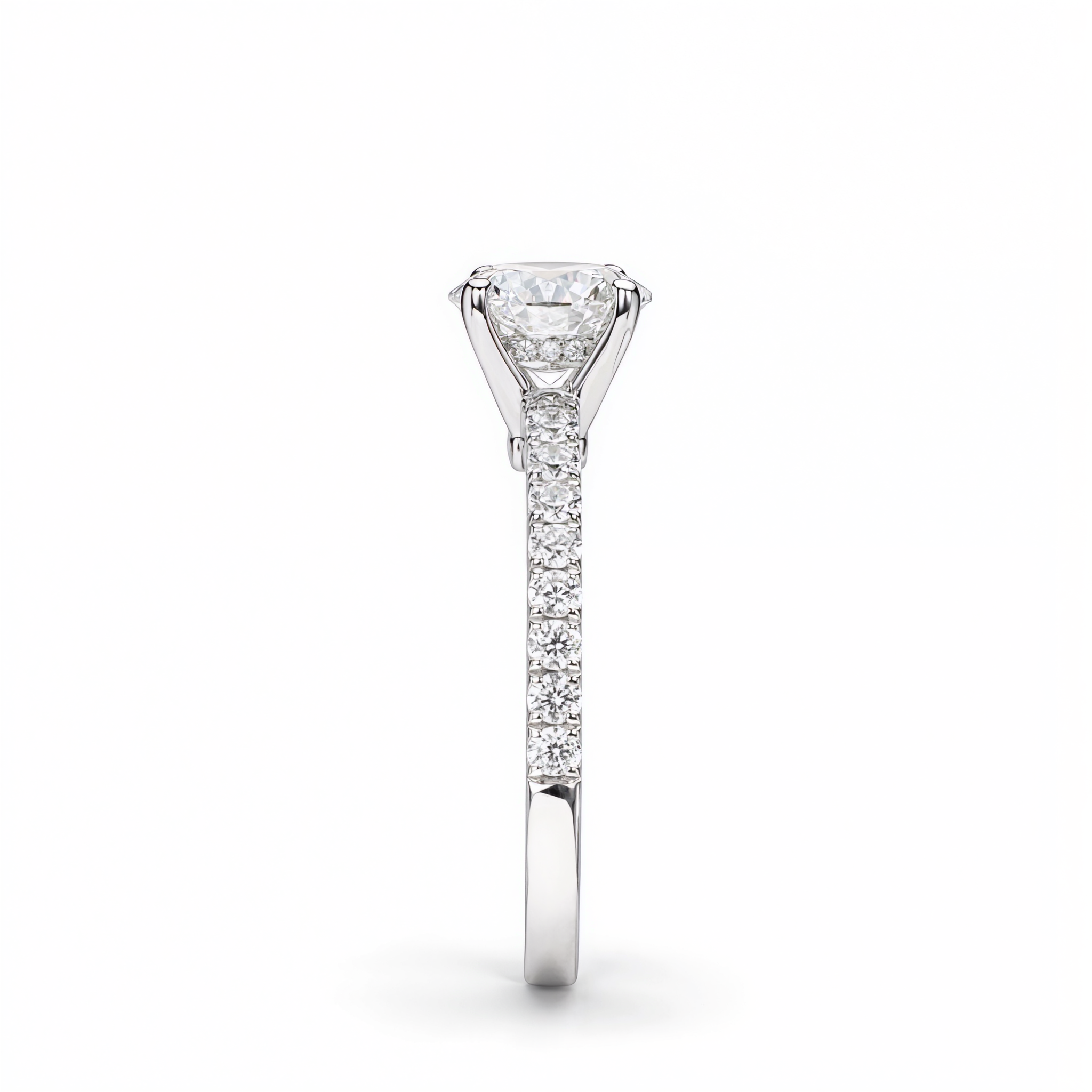 ROUND DIAMOND WITH PAVE RING ( 1.08 CT)