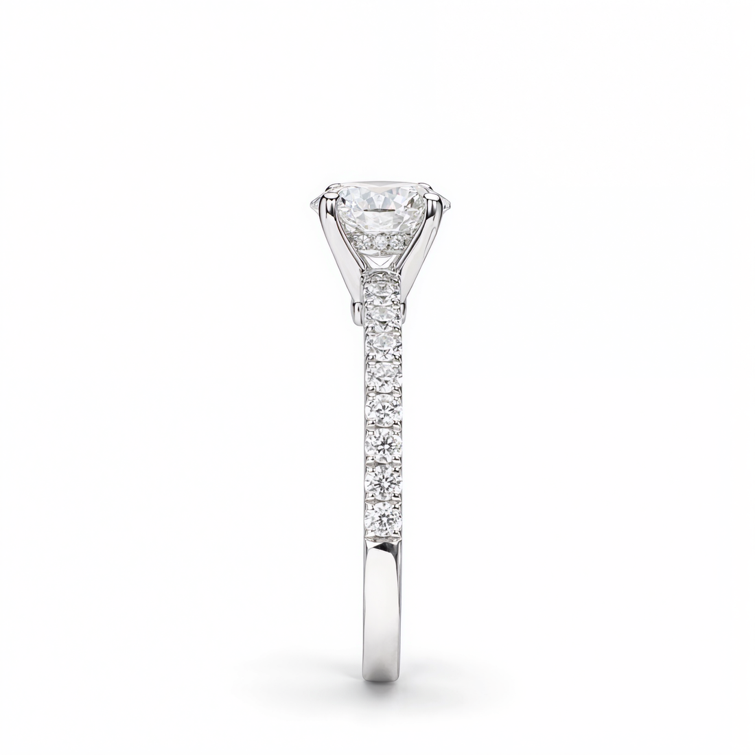 ROUND DIAMOND WITH PAVE RING ( 1.08 CT)