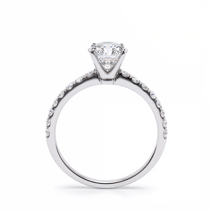 ROUND DIAMOND WITH PAVE RING ( 1.08 CT)