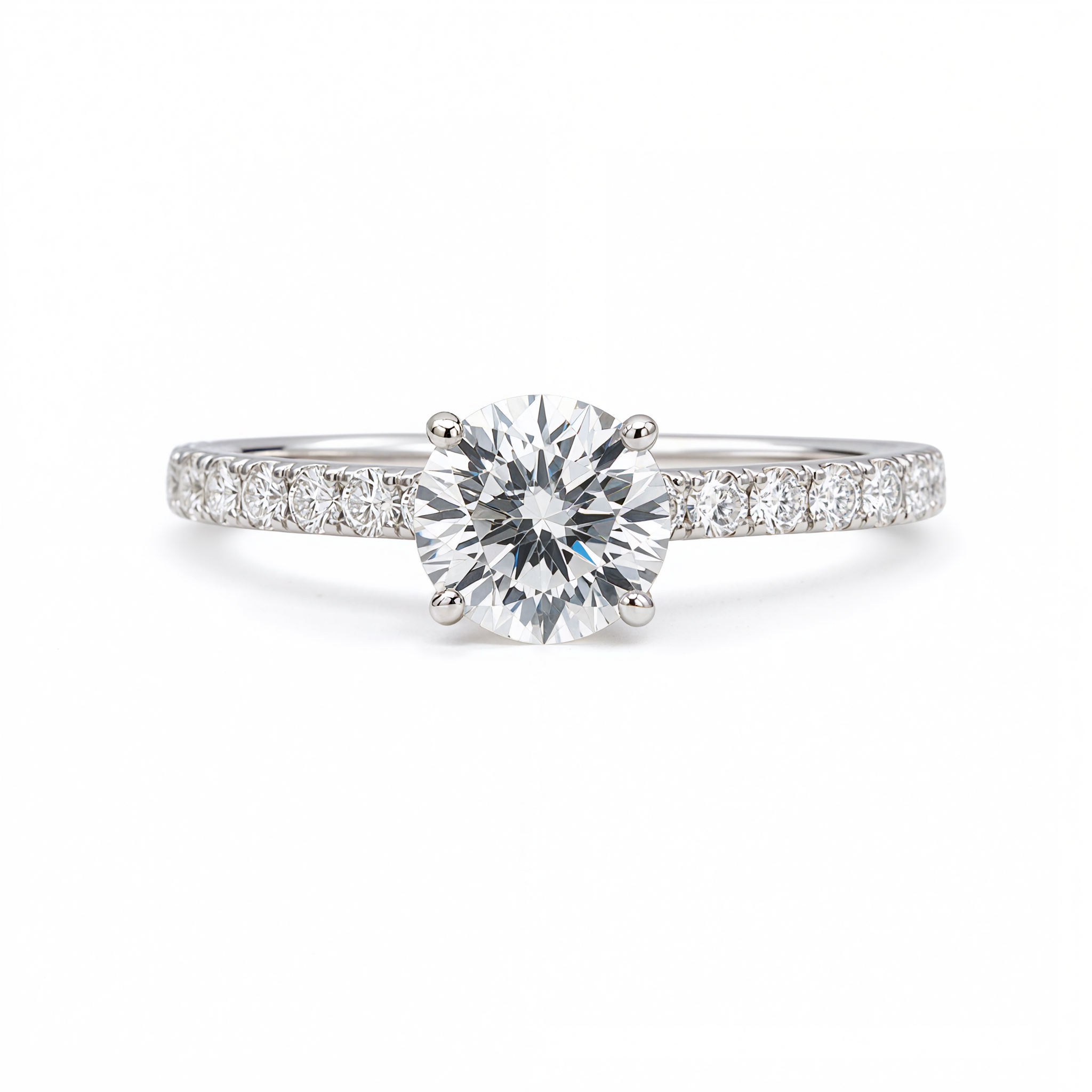 ROUND DIAMOND WITH PAVE RING ( 1.08 CT)