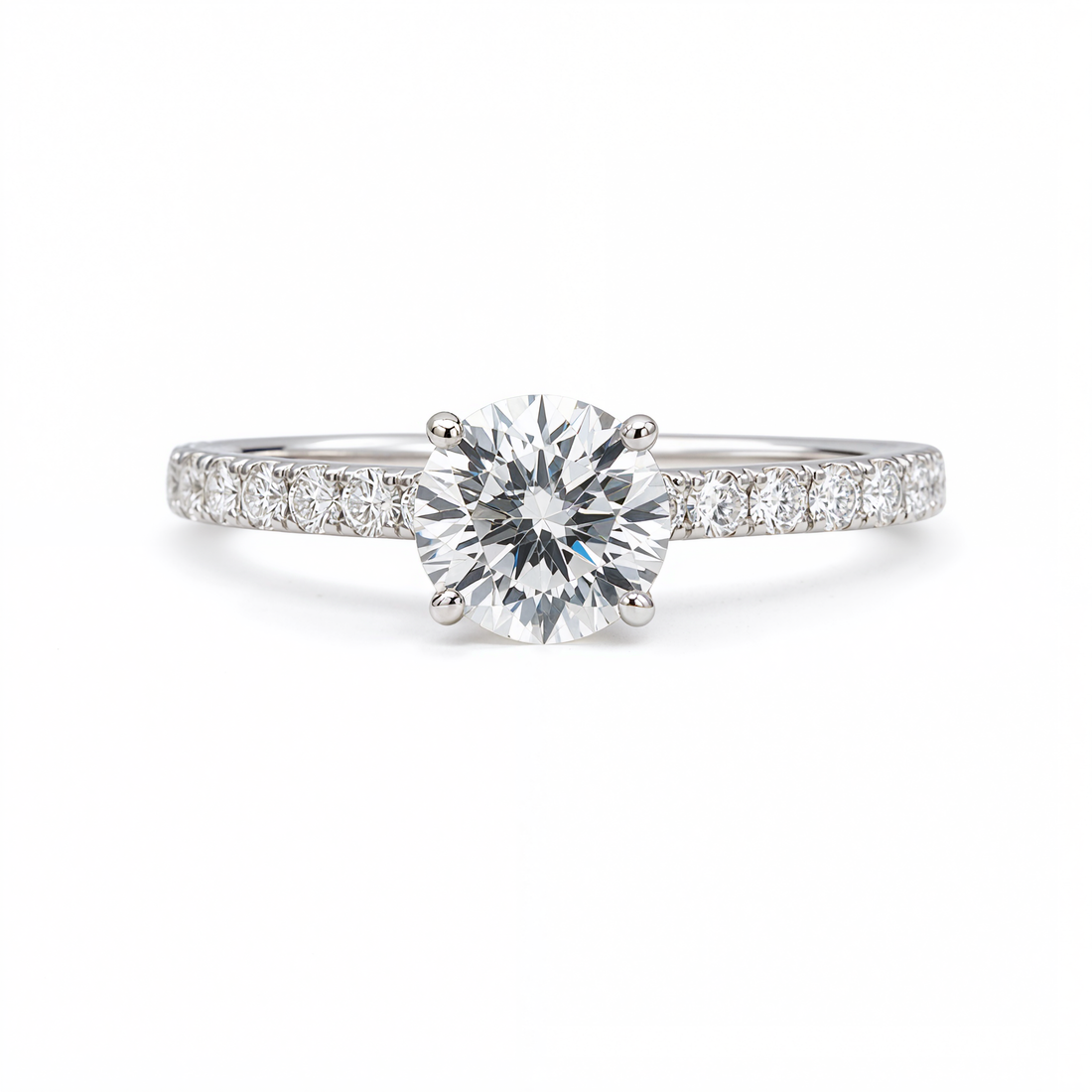 ROUND DIAMOND WITH PAVE RING ( 1.08 CT)