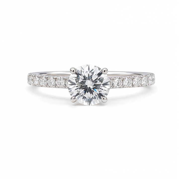 ROUND DIAMOND WITH PAVE RING ( 1.08 CT)