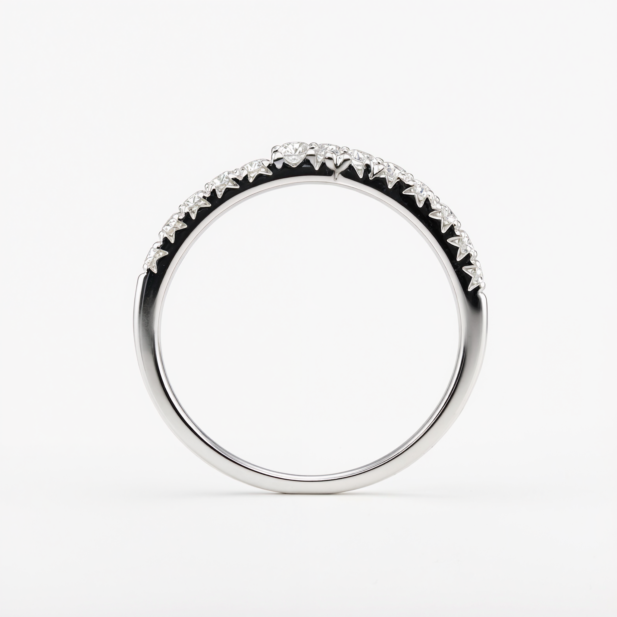 ROUND DIAMOND CROSSOVER HALF ETERNITY RING