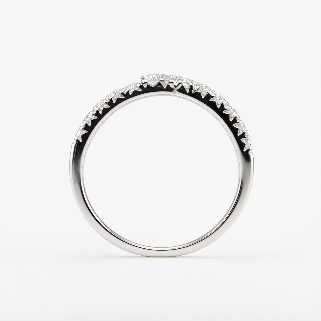 ROUND DIAMOND CROSSOVER HALF ETERNITY RING