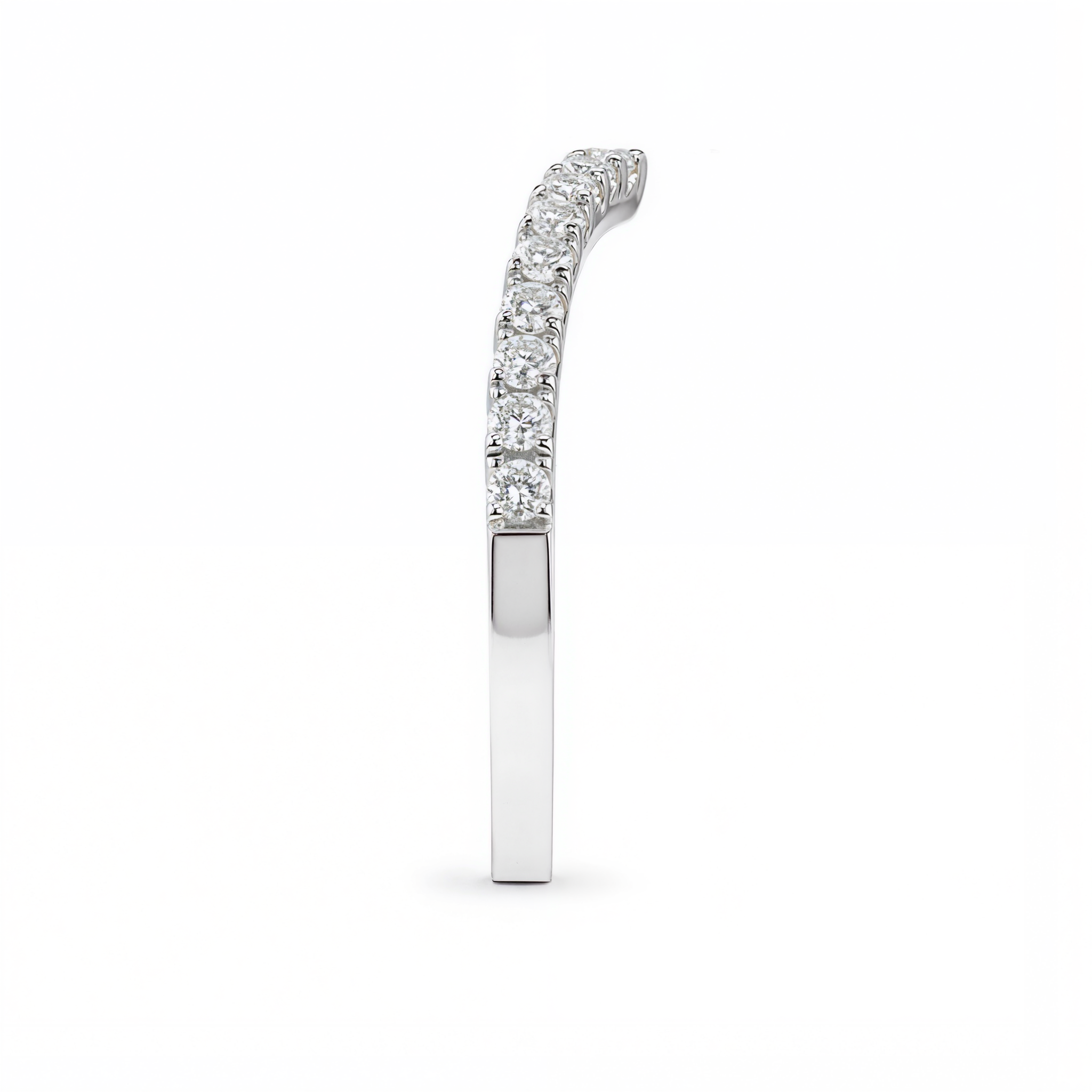 ROUND DIAMOND CROSSOVER HALF ETERNITY RING
