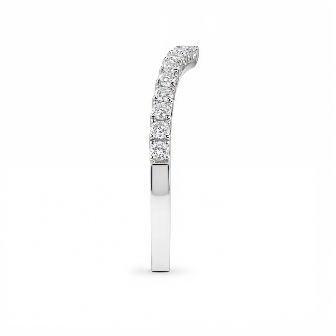 ROUND DIAMOND CROSSOVER HALF ETERNITY RING