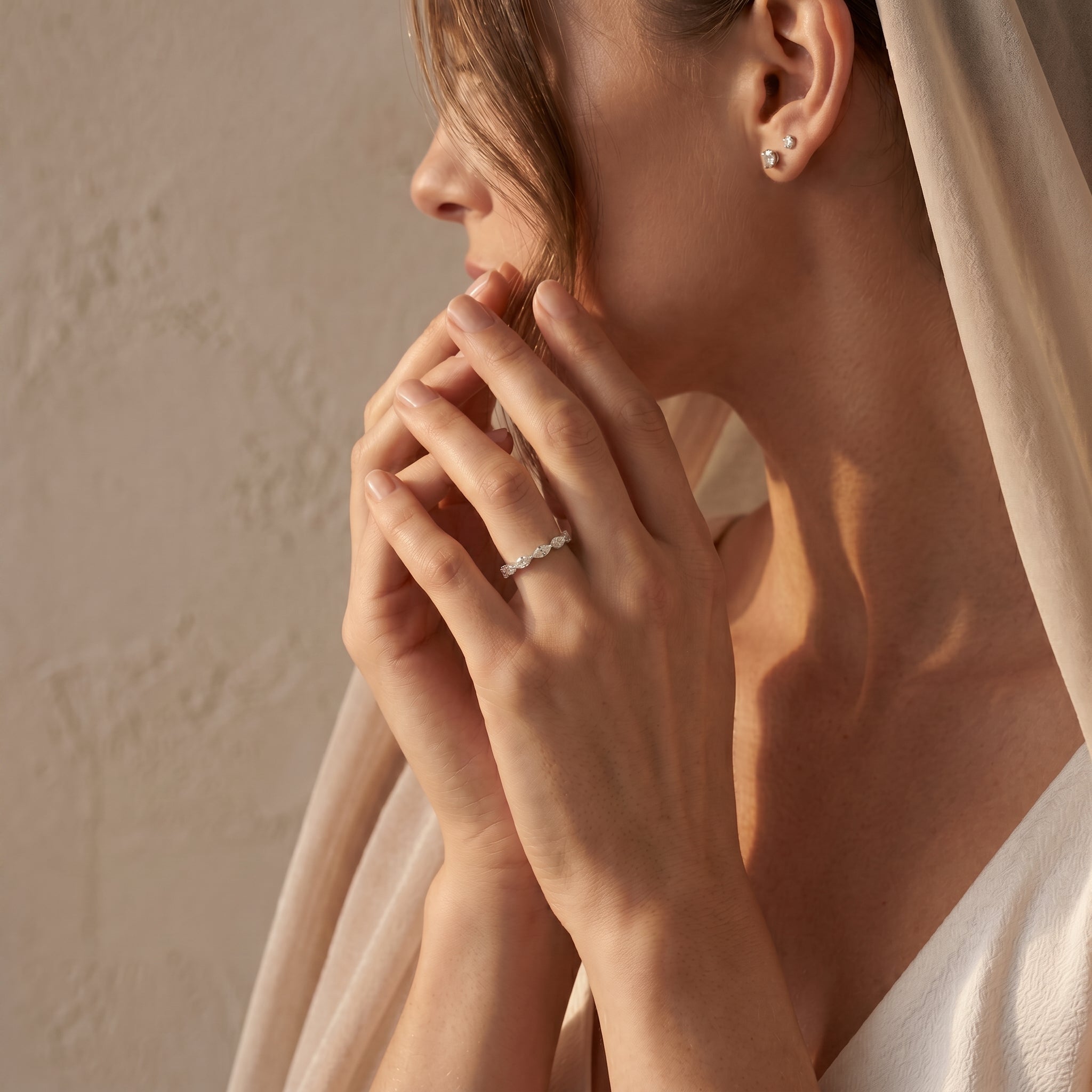 MARQUISE DIAMOND HALF ETERNITY RING