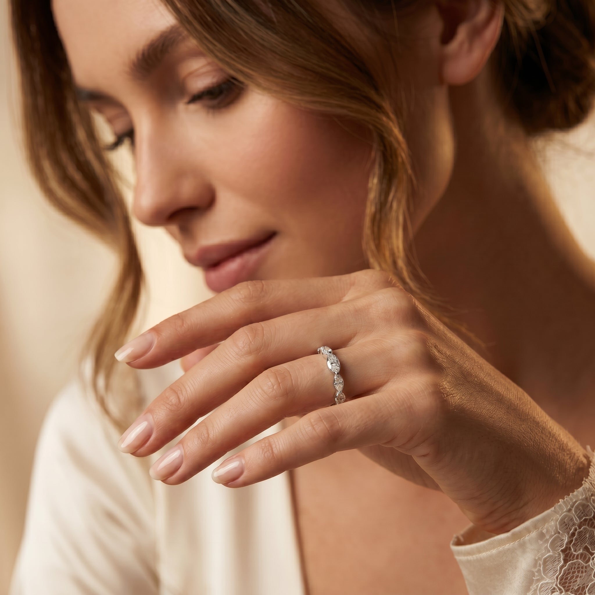 MARQUISE DIAMOND HALF ETERNITY RING