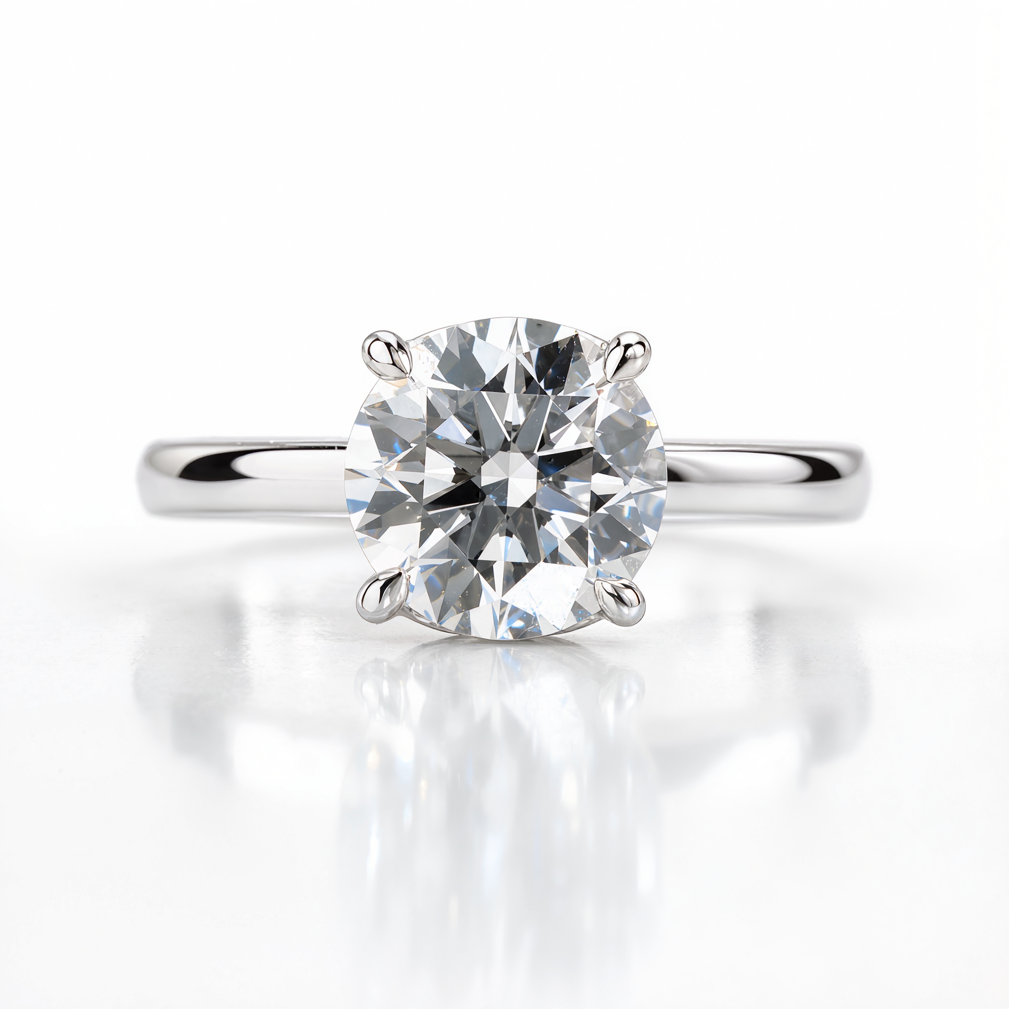 ROUND DIAMOND SOLITAIRE RING ( 2.07 CT)