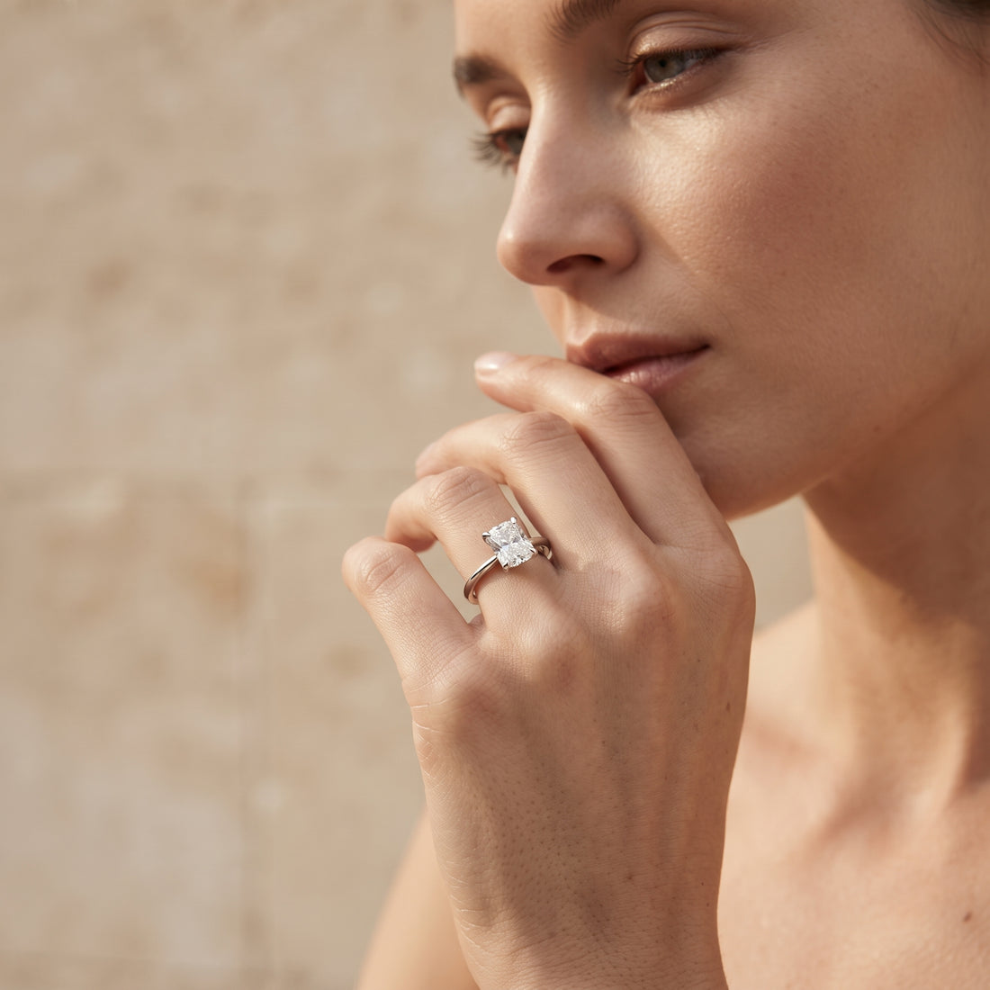 ELONGATED DIAMOND SOLITAIRE RING ( 2.04 CT)