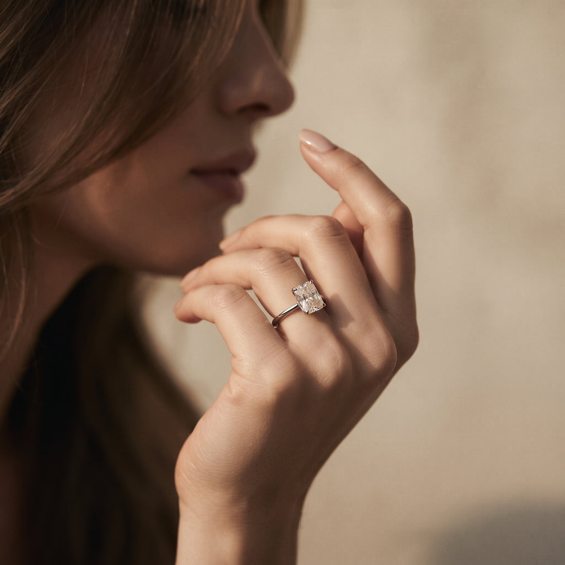 ELONGATED DIAMOND SOLITAIRE RING ( 2.04 CT)