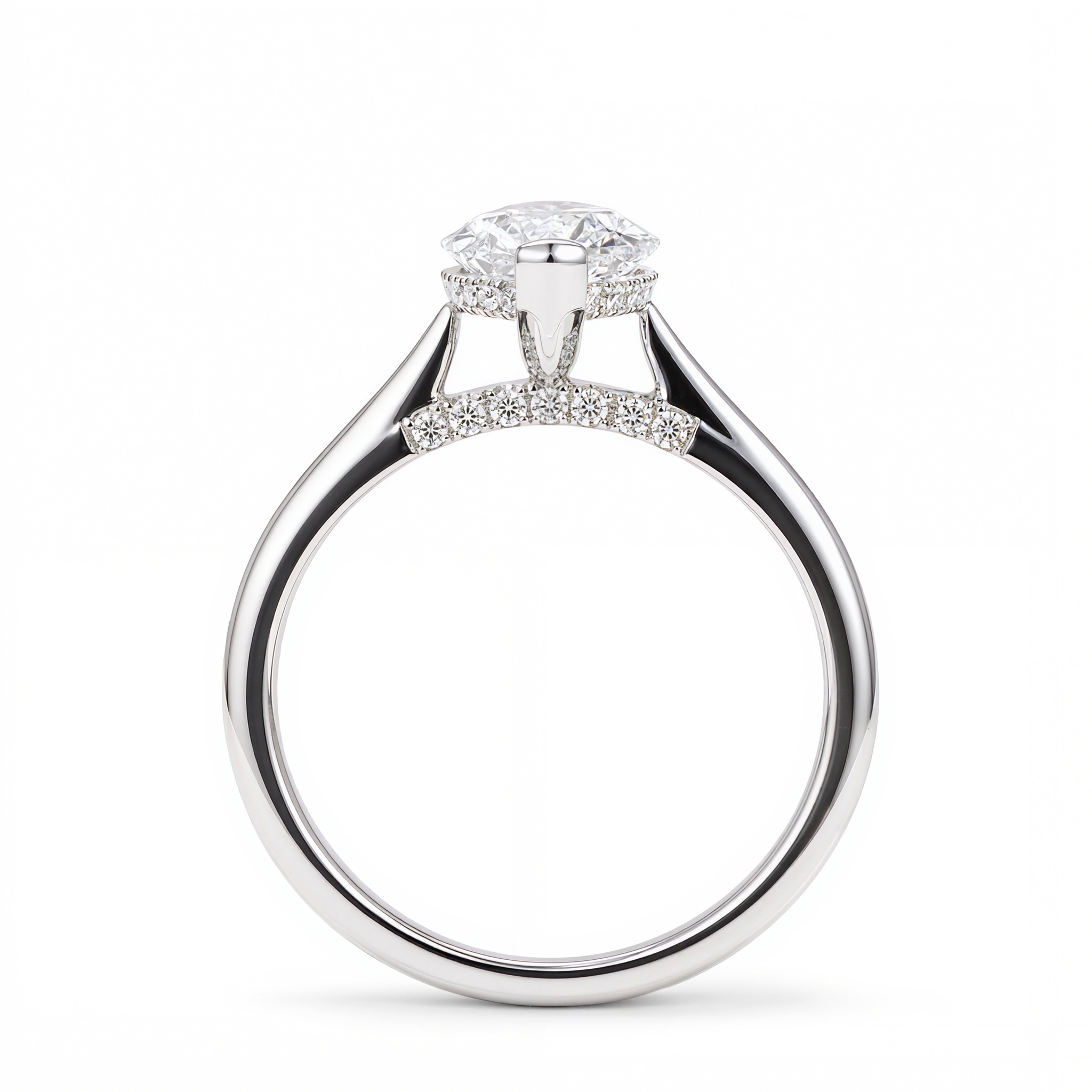 MARQUISE DIAMOND WITH HIDDEN PAVE RING ( 2 CT)