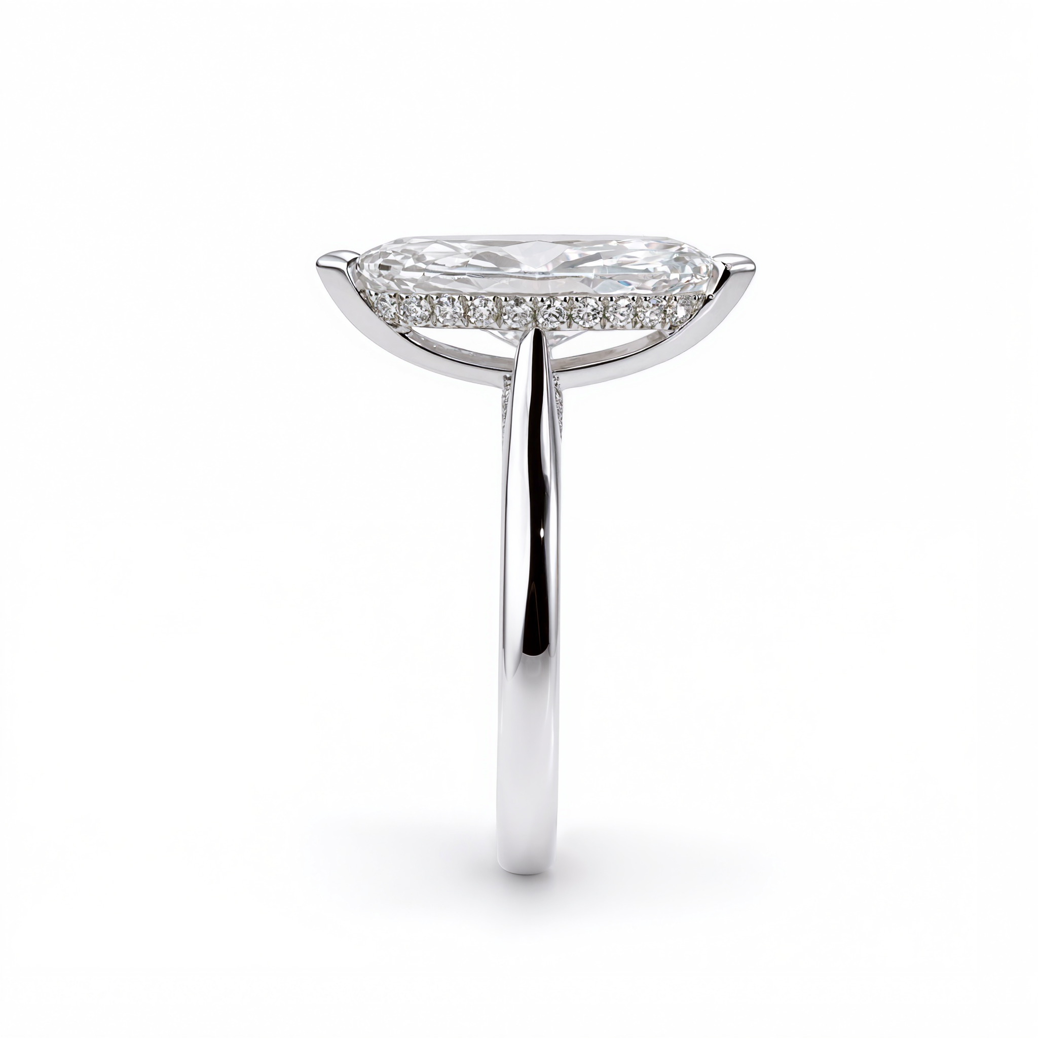 MARQUISE DIAMOND WITH HIDDEN PAVE RING ( 2 CT)