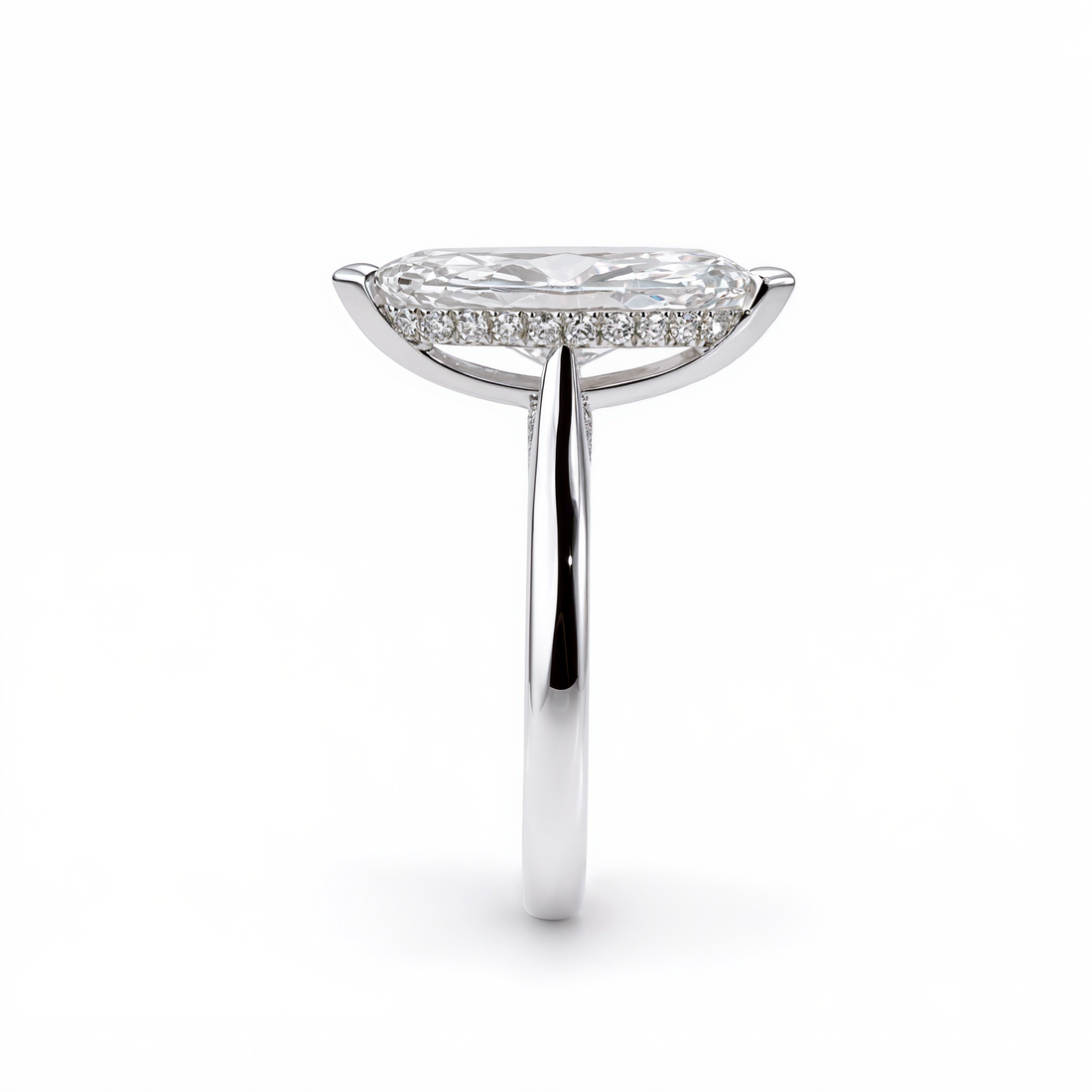 MARQUISE DIAMOND WITH HIDDEN PAVE RING ( 2 CT)